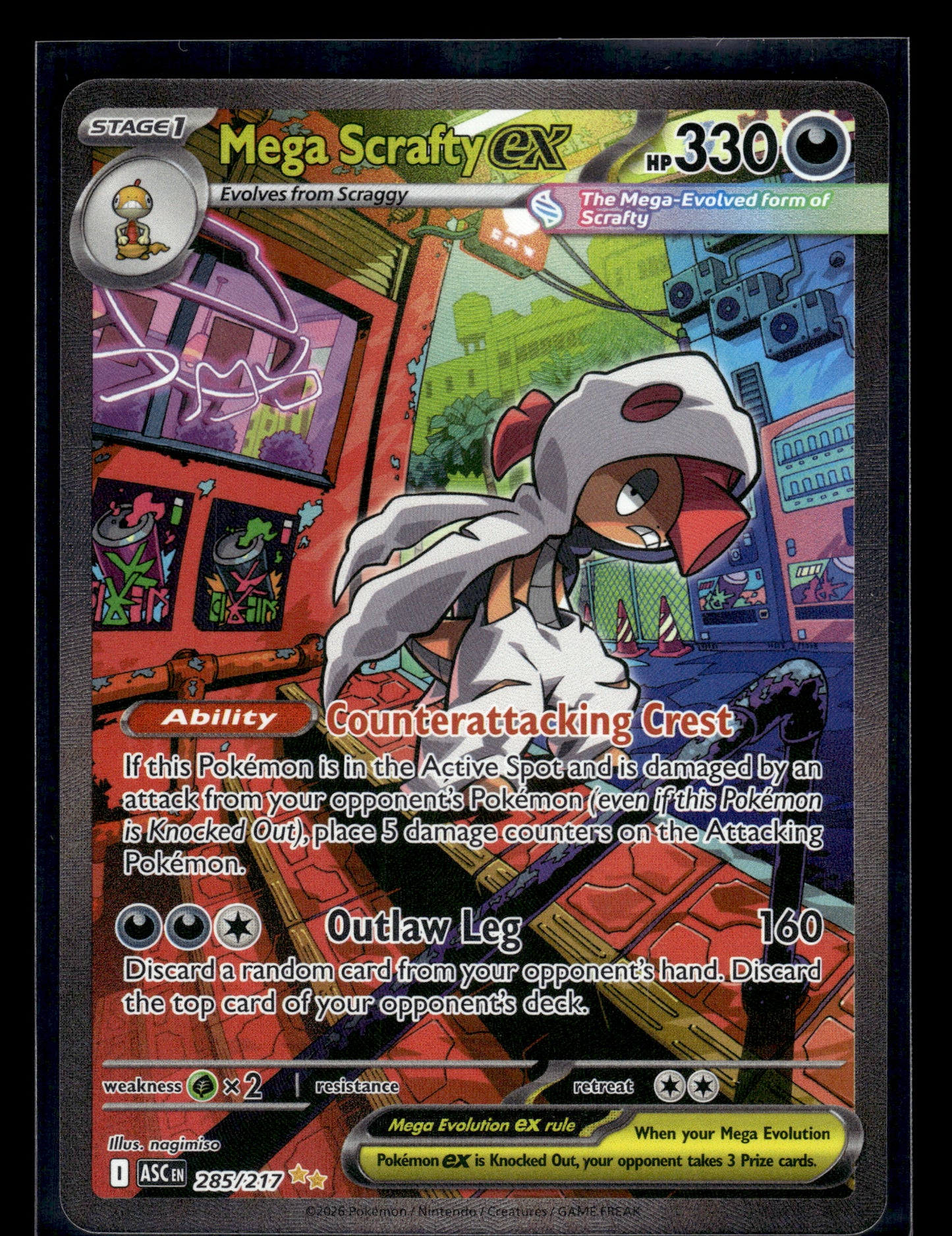 Mega Scrafty ex #285/217 Ascended Heroes NM