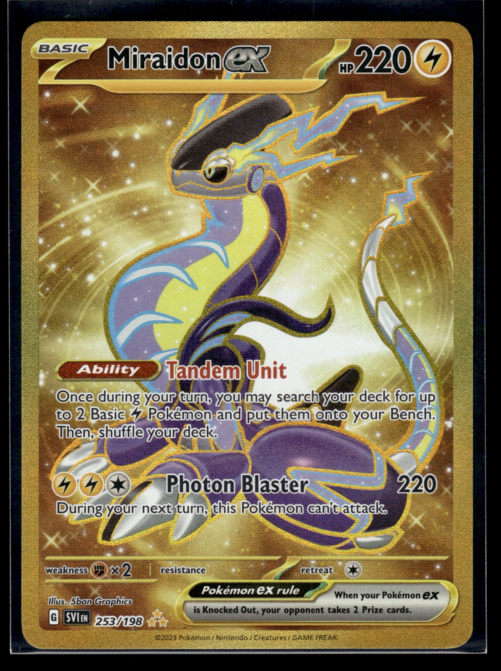 Miraidon ex #253/198 Scarlet & Violet Base Set LP