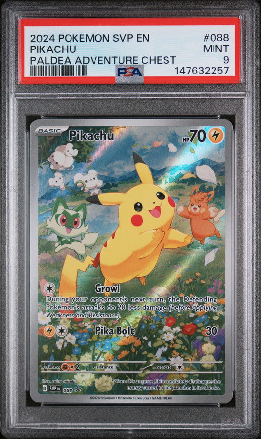 PSA 9 Pikachu #088 Paldea Adventure Chest Promo