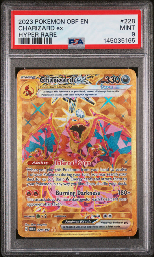 PSA 9 Charizard ex #228 Obsidian Flames