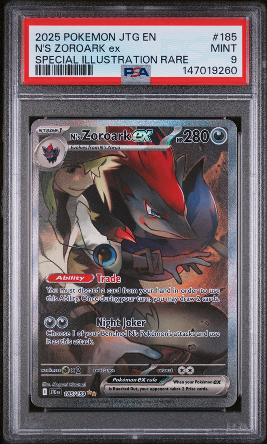 PSA 9 N's Zoroark ex #185 Journey Together