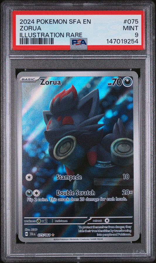 PSA 9 Zorua #075 Shrouded Fable