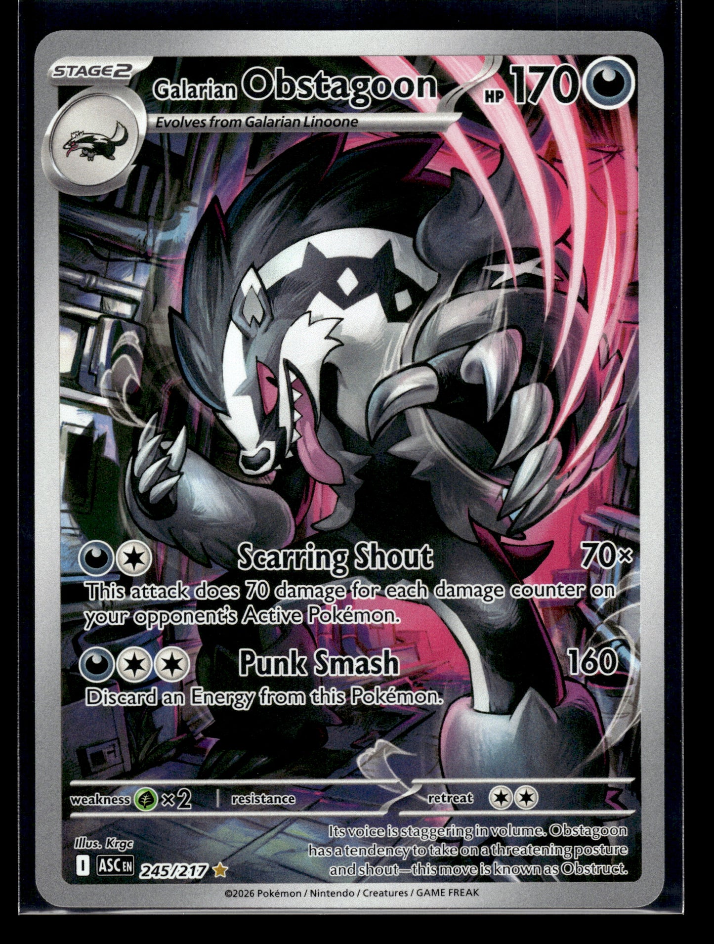 Galarian Obstagoon #245/217 Ascended Heroes NM