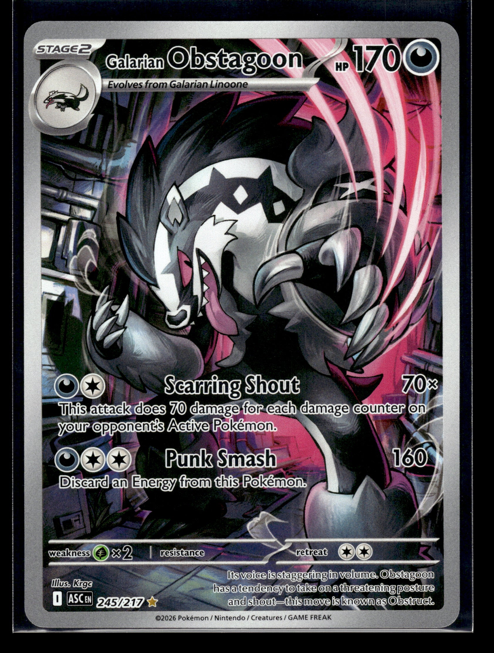 Galarian Obstagoon #245/217 Ascended Heroes NM