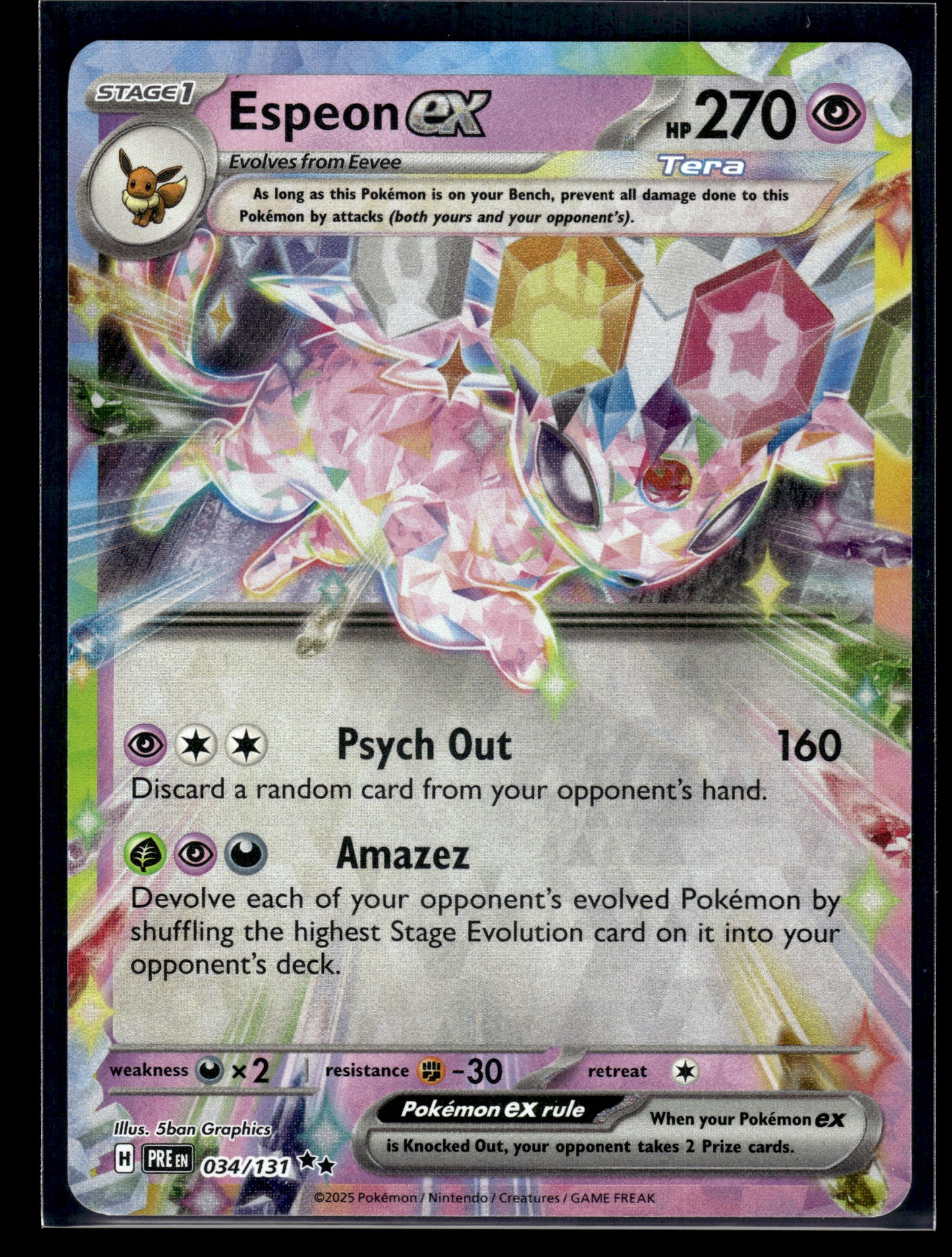 Espeon ex #034/131 Prismatic Evolutions VLP