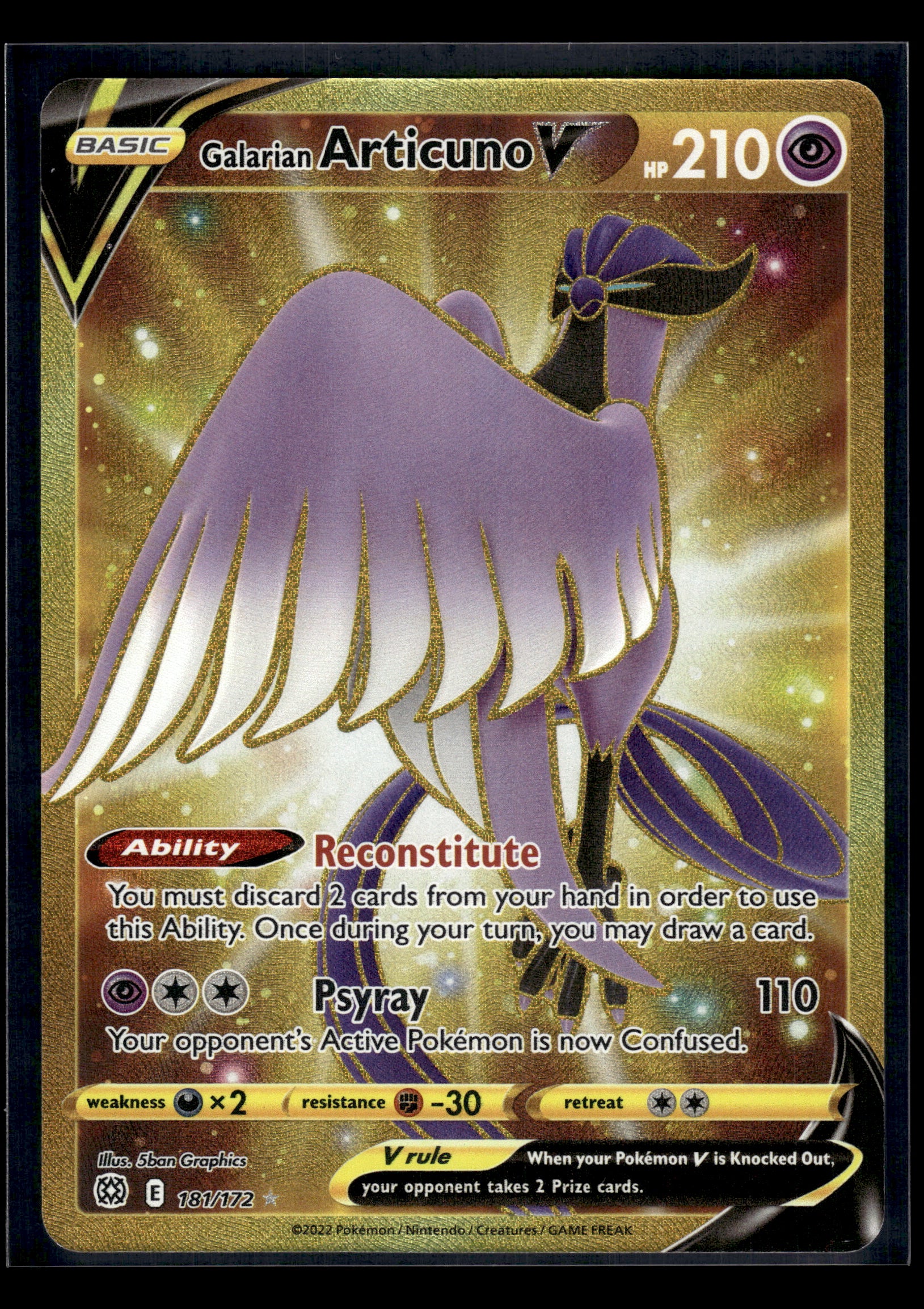 Galarian Articuno V #181/172 Brilliant Stars VLP