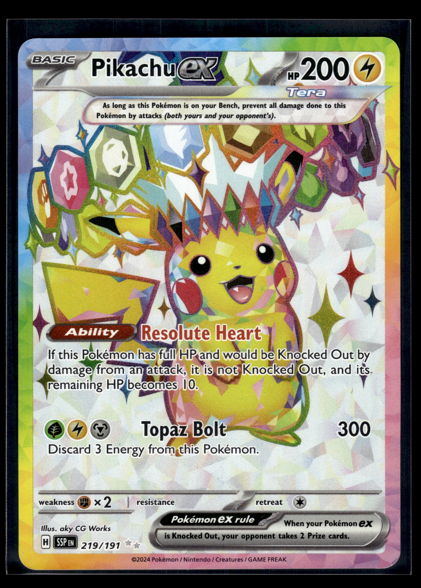 Pikachu ex #219/191 Surging Sparks VLP
