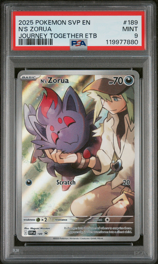 PSA 9 N's Zorua #189 Journey Together ETB Promo