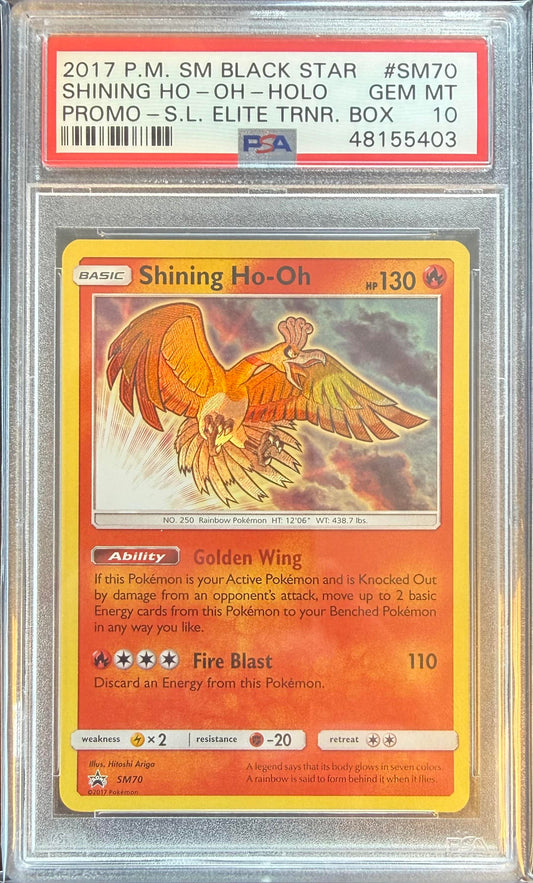 PSA 10 Shining Ho-Oh #SM70 Shining Legends ETB Promo