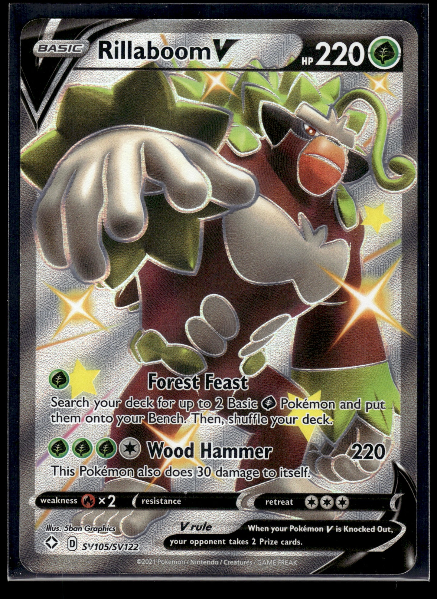 Rillaboom V #SV105/SV122 Shining Fates: Shiny Vault MP