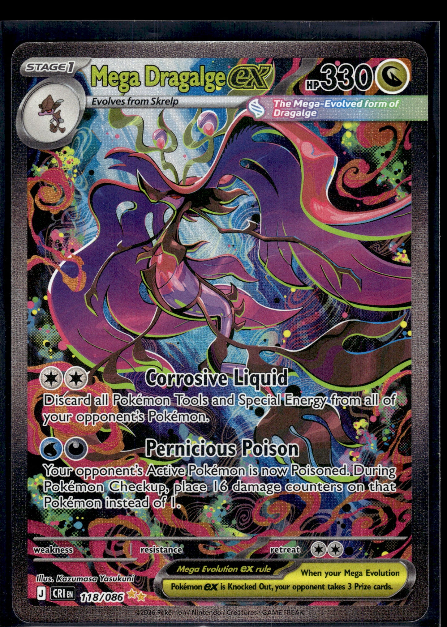 Mega Dragalge ex #118/086 Chaos Rising NM