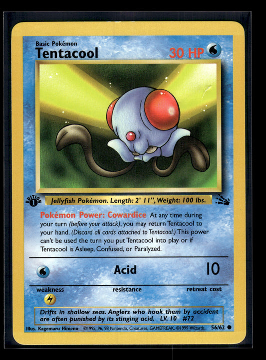 Tentacool #56/62 1st Edition Fossil LP