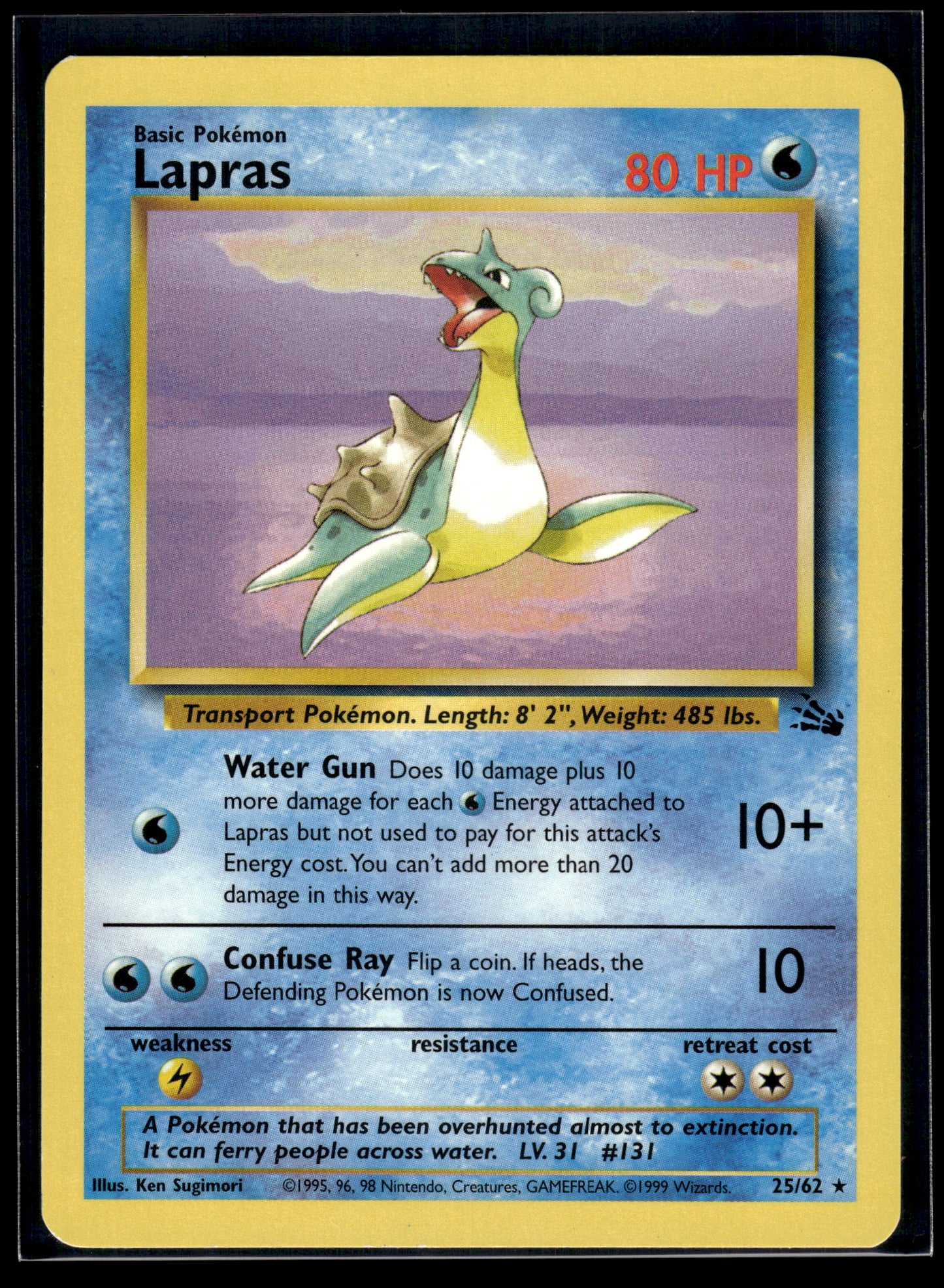 Lapras #25/62 Fossil LP