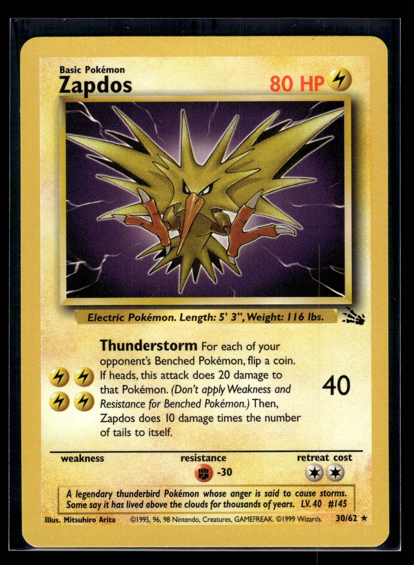 Zapdos #30/62 Fossil LP