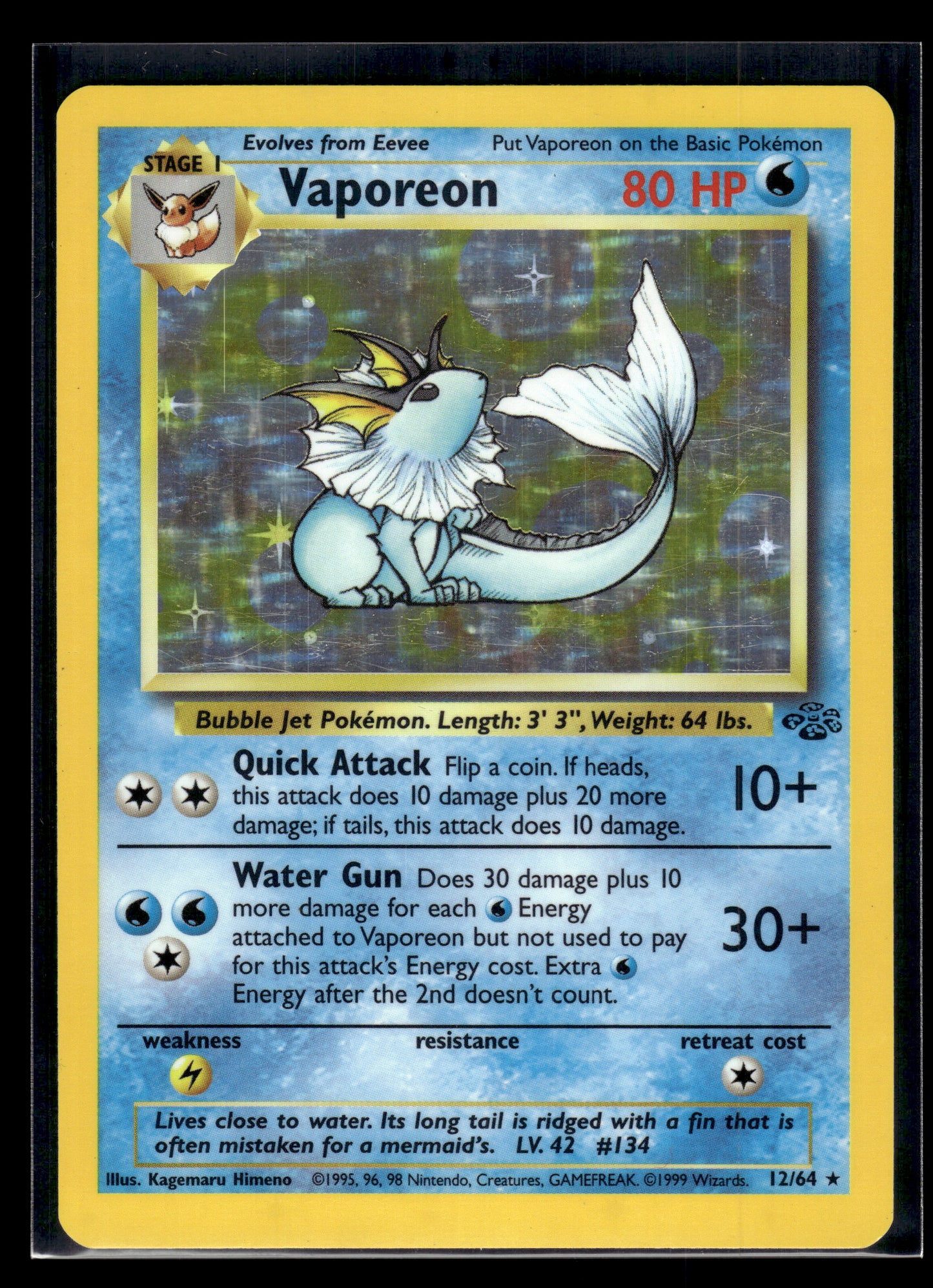 Vaporeon #12/64 Jungle LP