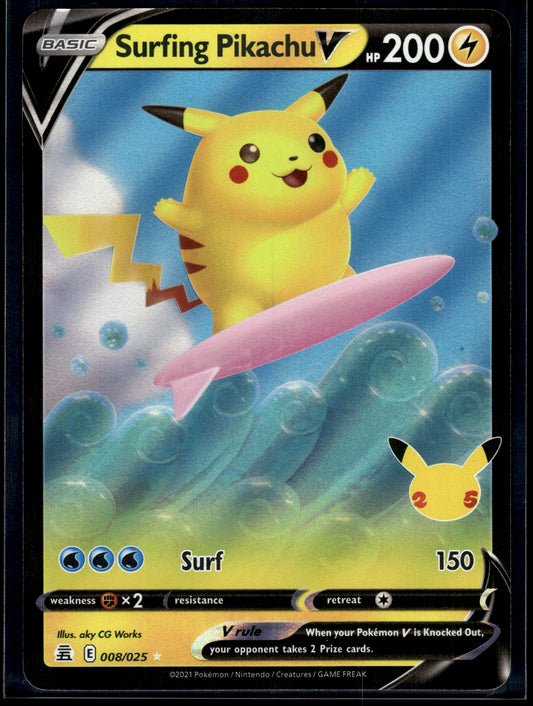 Surfing Pikachu V #008/025 Celebrations VLP