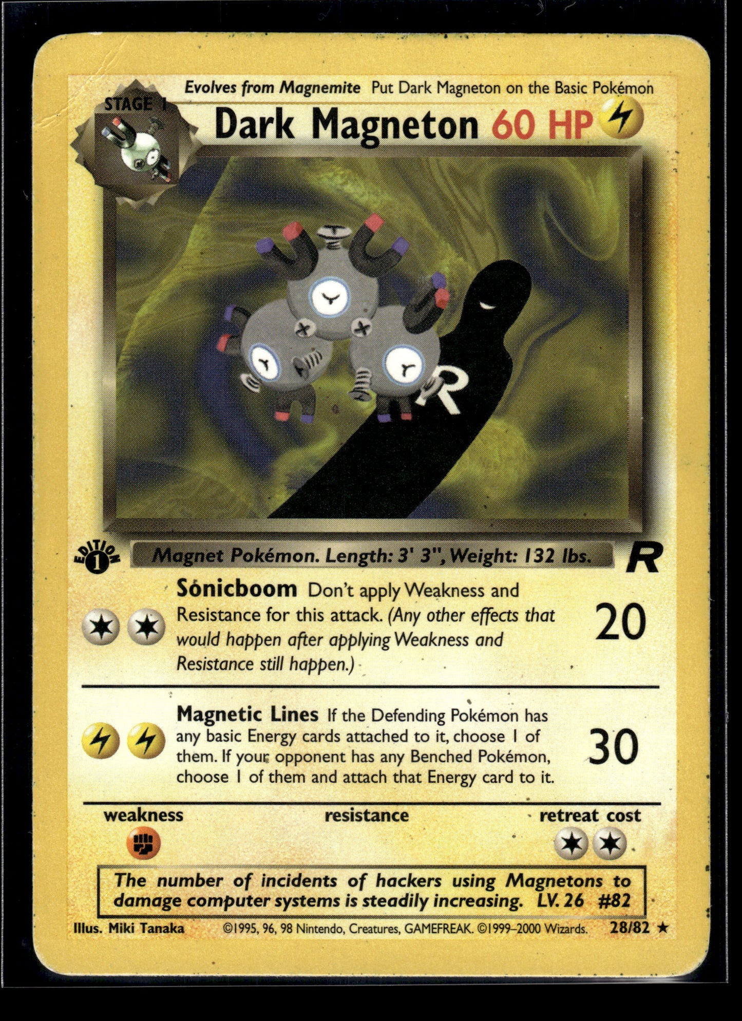 Dark Magneton #28/82 1st Edition Team Rocket MP