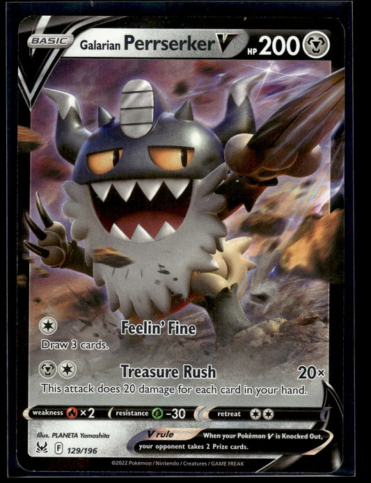 Galarian Perrserker V #129/196 Lost Origin LP