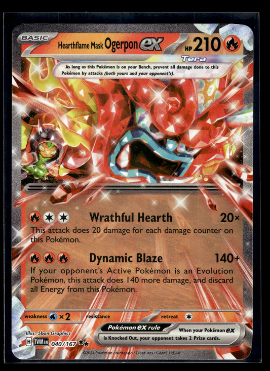 Hearthflame Mask Ogerpon ex #040/167 Twilight Masquerade LP