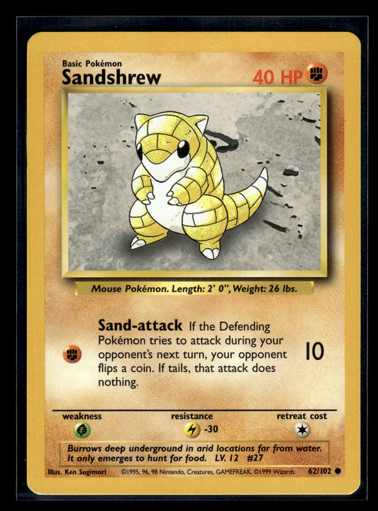 Sandshrew #062/102 Base Set LP
