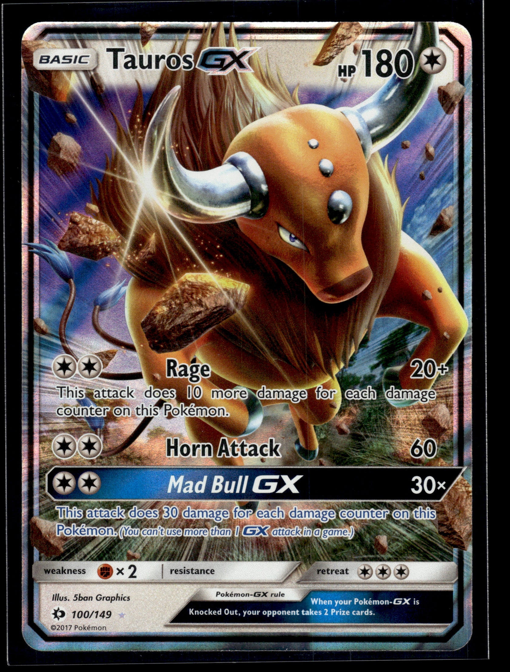 Tauros GX #100/149 SM Base Set VLP