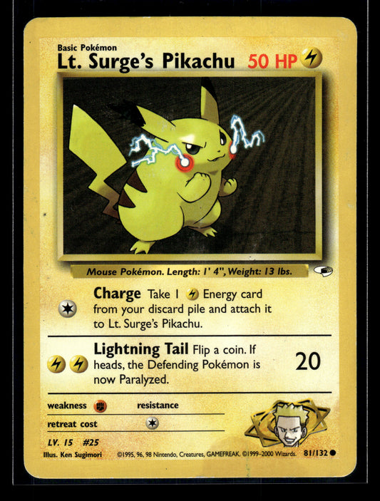 Lt. Surge's Pikachu #081/132 Gym Heroes HP
