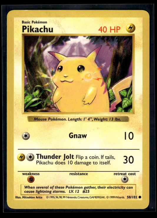 Pikachu #058/102 Base Set (Shadowless) MP