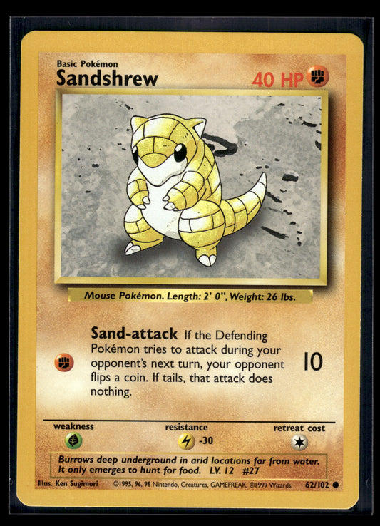 Sandshrew #062/102 Base Set LP