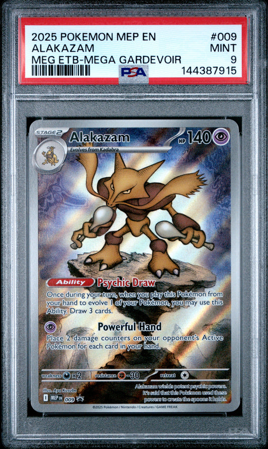 PSA 9 Alakazam #009 Mega Evolution Promo
