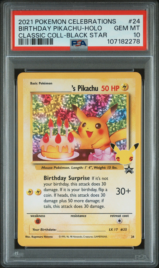 PSA 10 Birthday Pikachu #24 Celebrations: Classic Collection