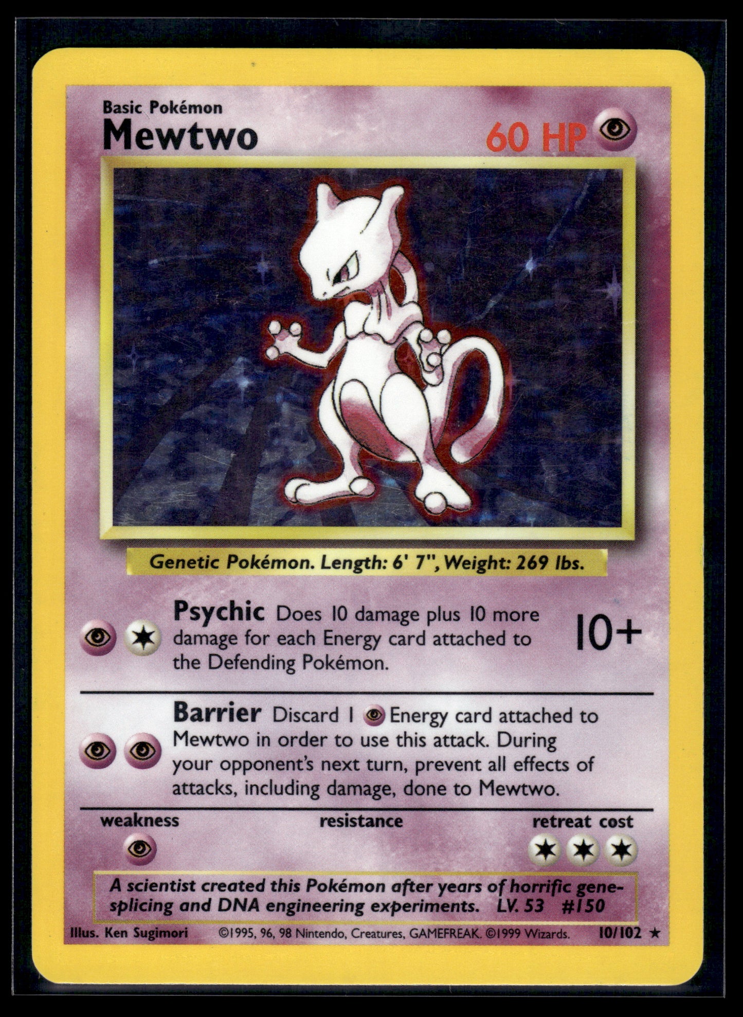 Mewtwo #010/102 Base Set MP
