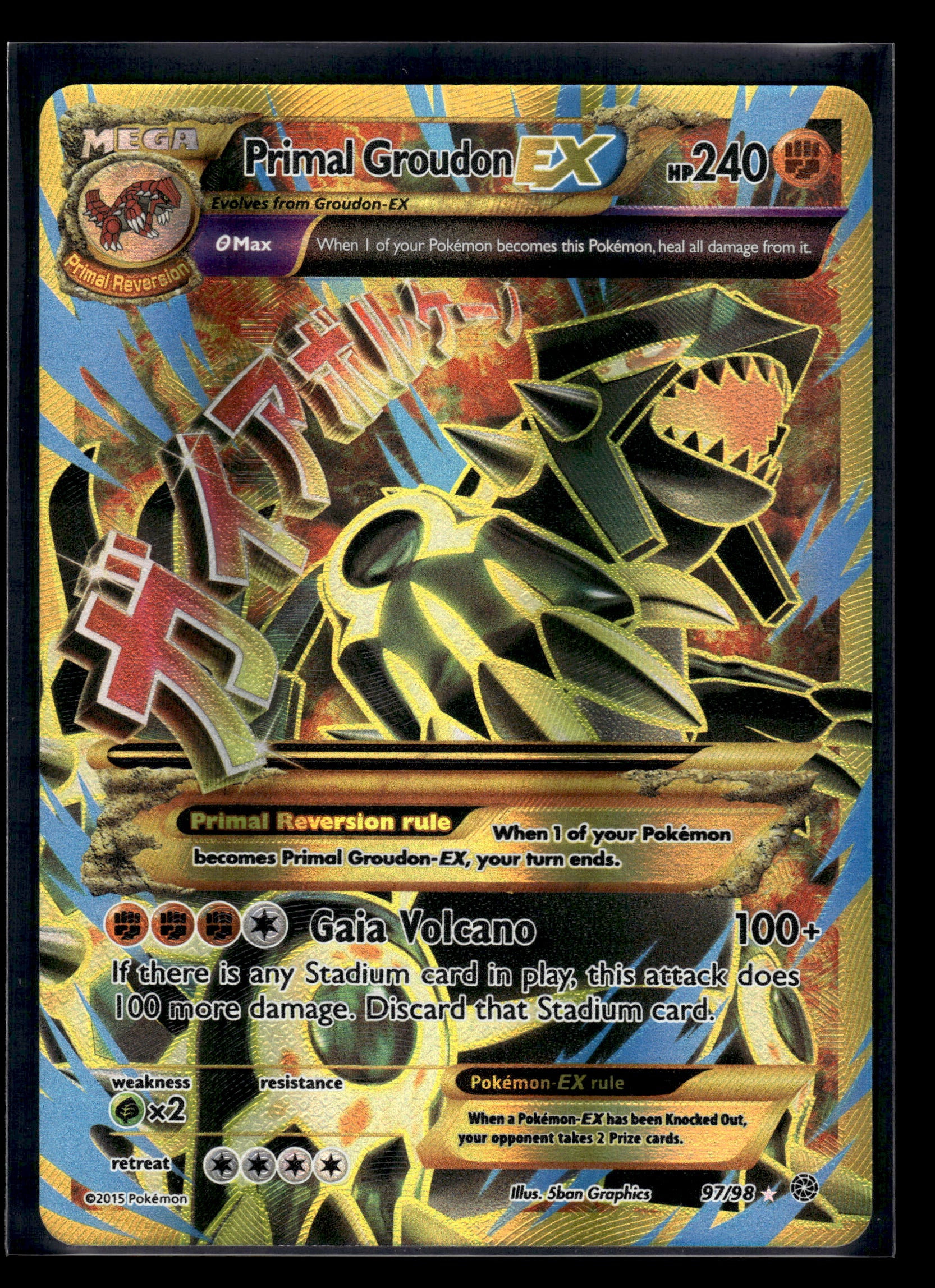 Primal Groudon EX (Shiny Full Art) #97/98 XY - Ancient Origins LP