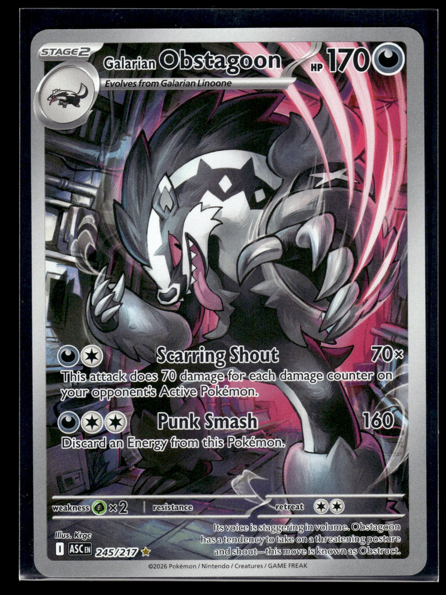 Galarian Obstagoon #245/217 Ascended Heroes NM