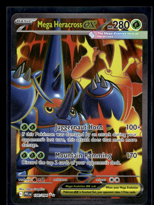 Mega Heracross ex #108/094 Phantasmal Flames NM