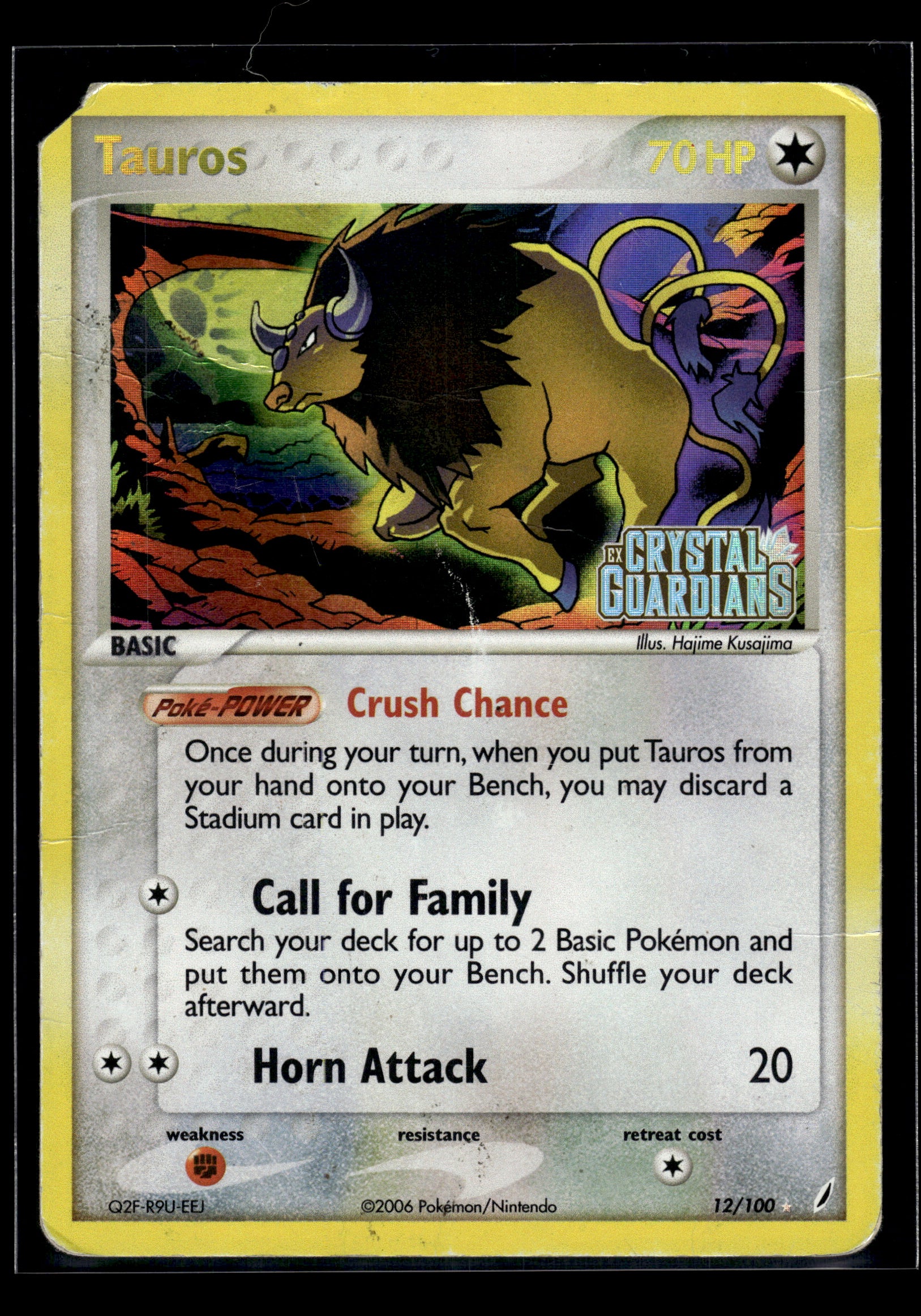 Tauros #12/100 (Reverse Holo) Crystal Guardians DMG