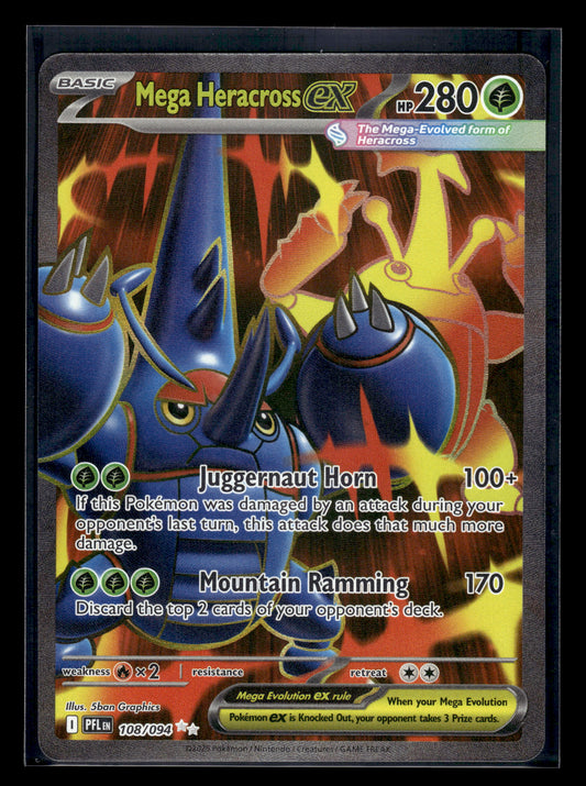 Mega Heracross ex #108/094 Phantasmal Flames NM