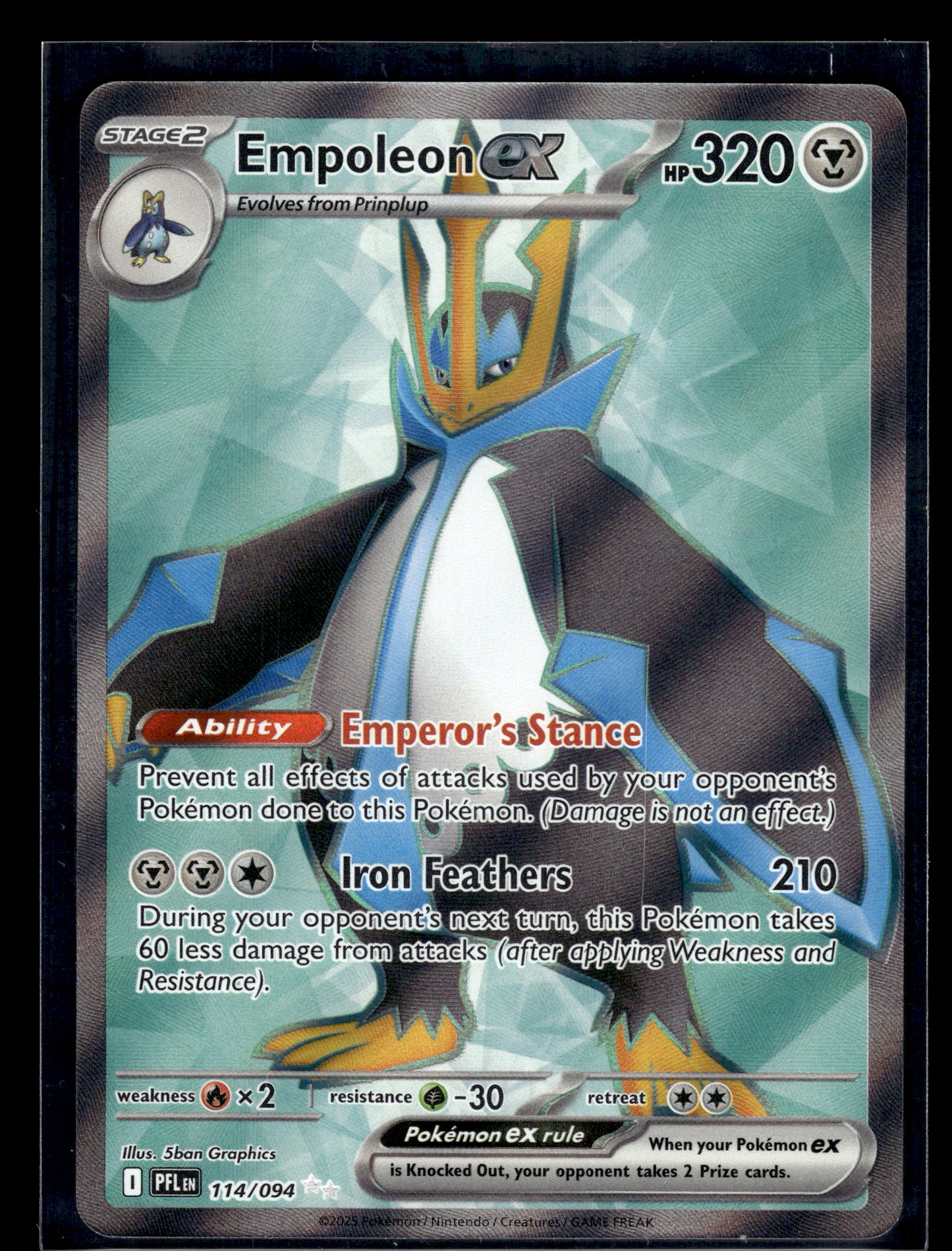 Empoleon ex #114/094 Phantasmal Flames NM