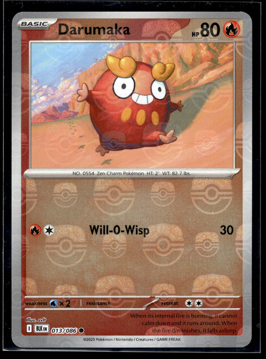 Darumaka (Master Ball Pattern) #013/086 Black Bolt NM