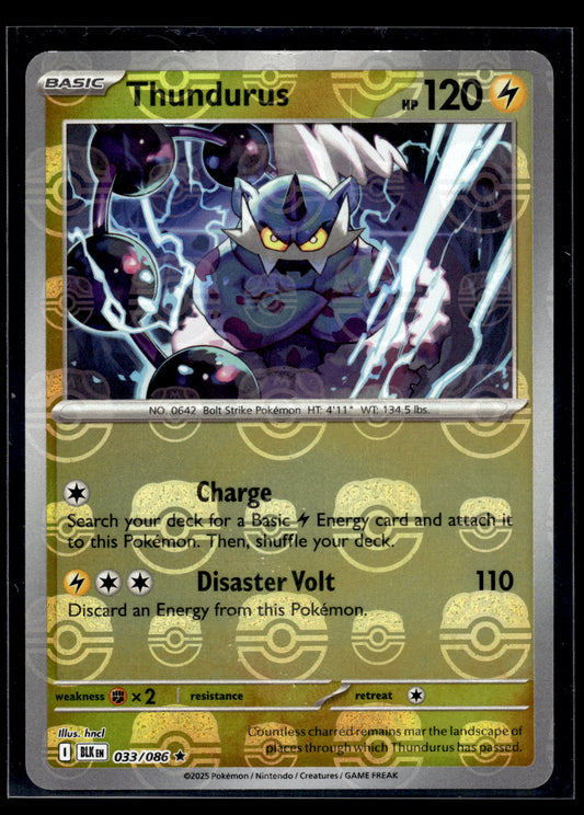 Thundurus (Master Ball Pattern) #033/086 Black Bolt LP