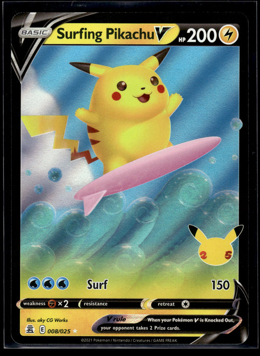 Surfing Pikachu V #008/025 Celebrations VLP