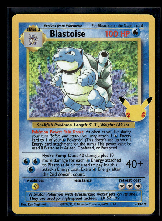 Blastoise #2/102 Celebrations: Classic Collection VLP