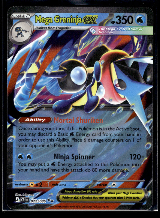 Mega Greninja ex #022/086 Chaos Rising NM