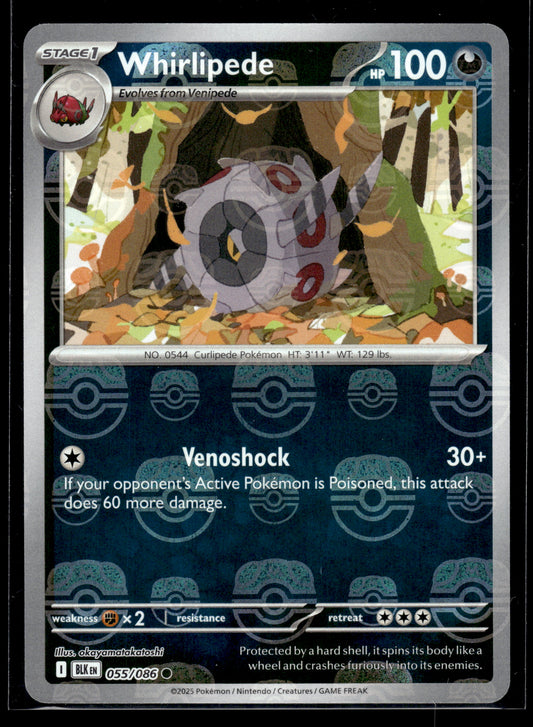 Whirlipede (Master Ball Pattern) #055/086 Black Bolt NM
