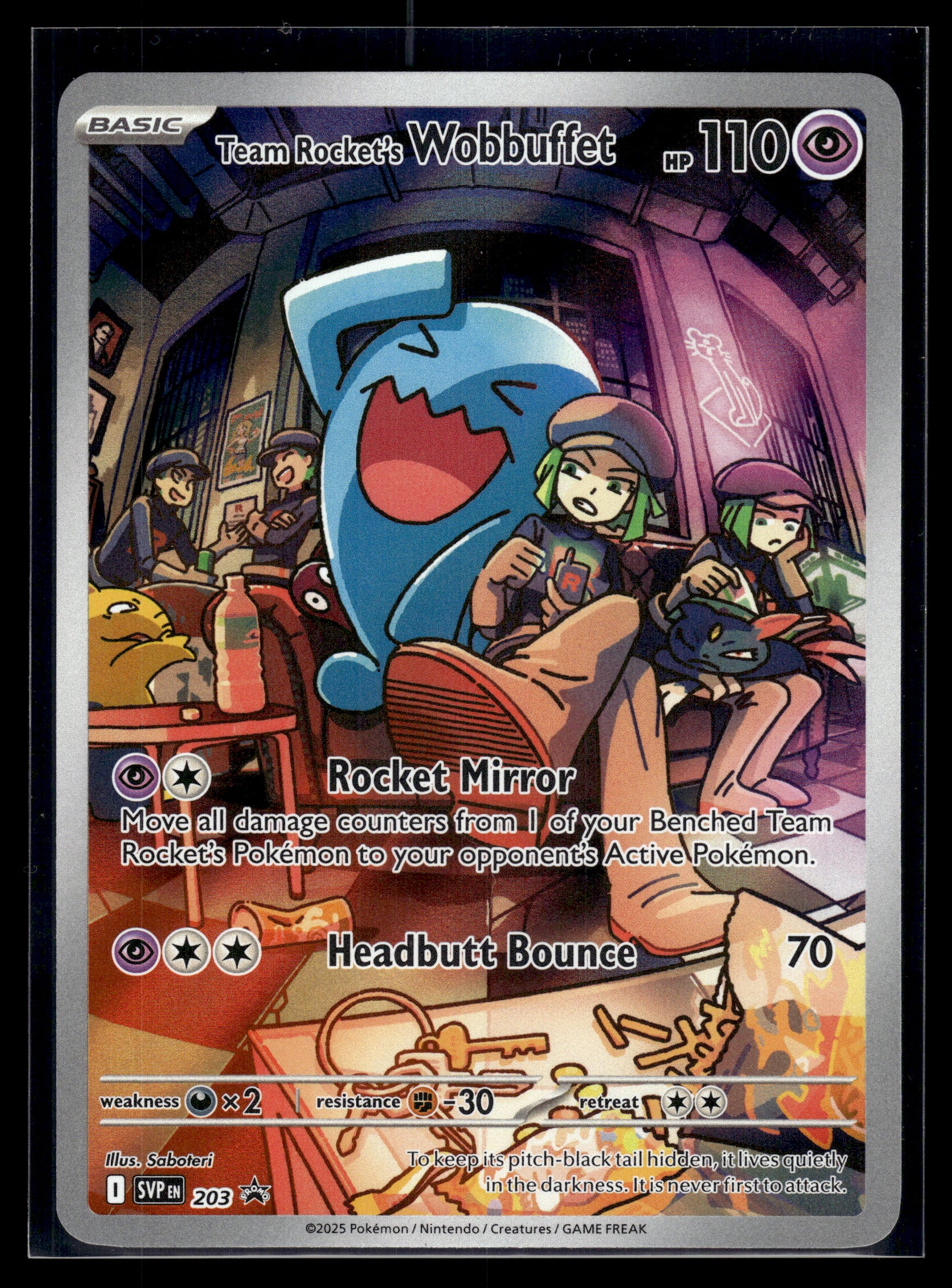 Team Rocket's Wobbuffet #203 Scarlet & Violet Promo Cards VLP