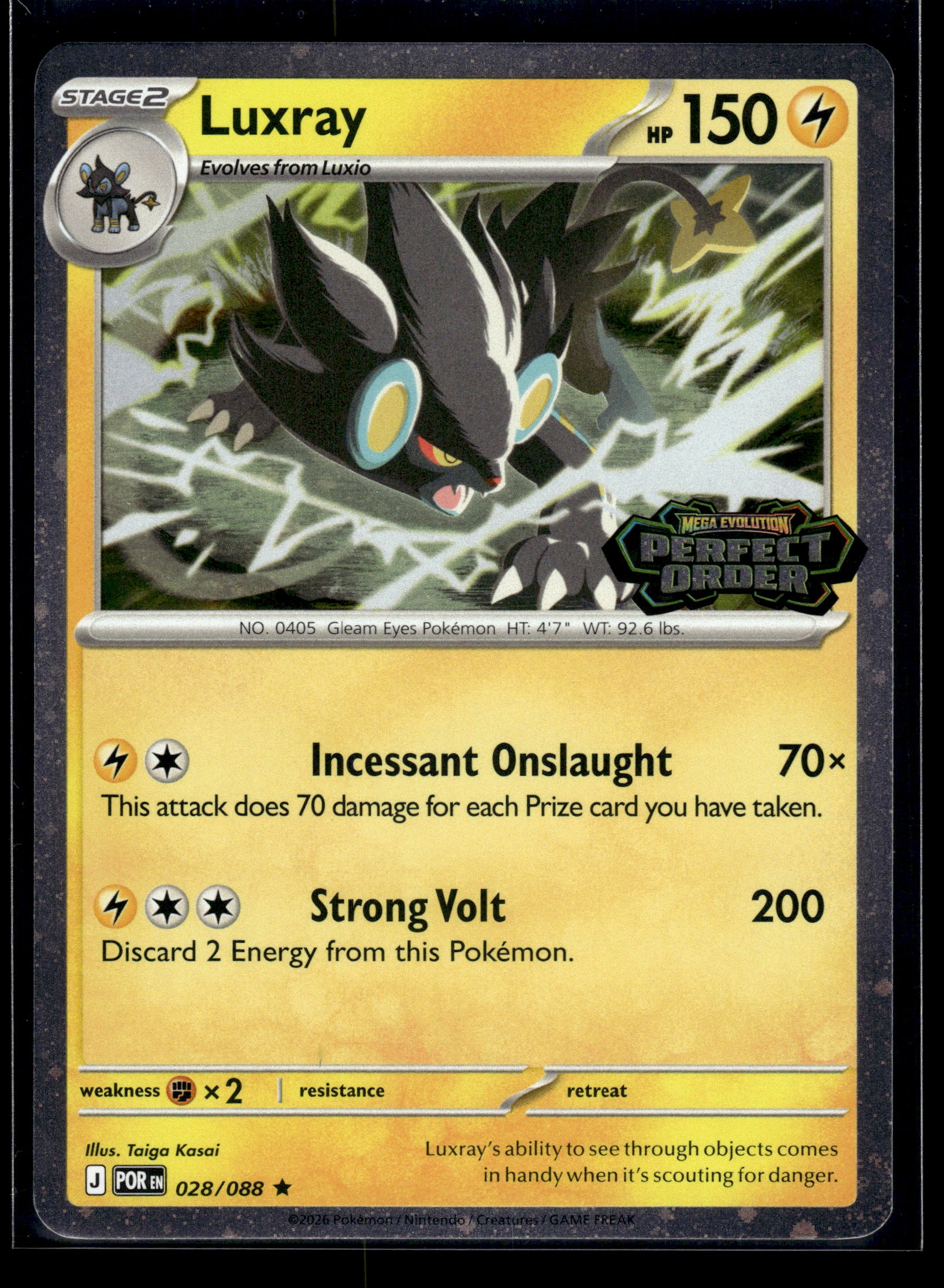 Luxray (Perfect Order Stamped) #028/088 Miscellaneous Cards & Products VLP