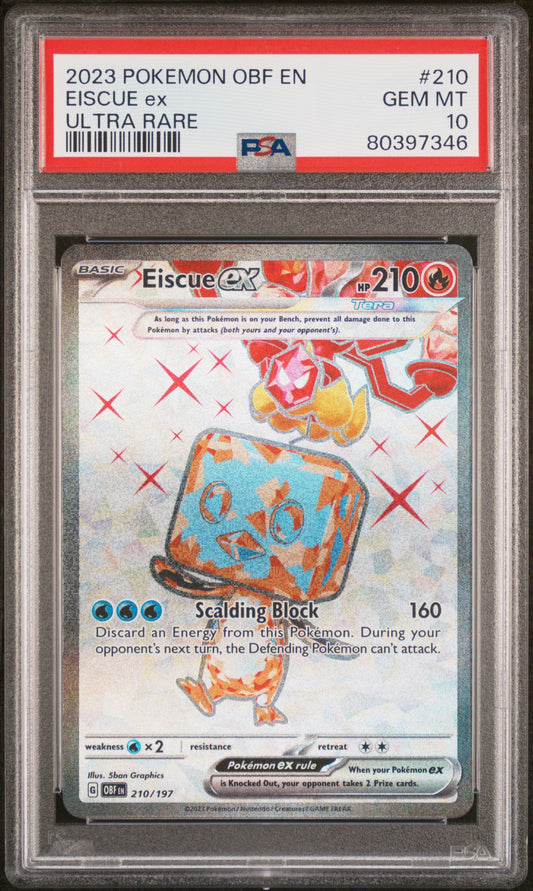 PSA 10 Eiscue Ex #210 Obsidian Flames