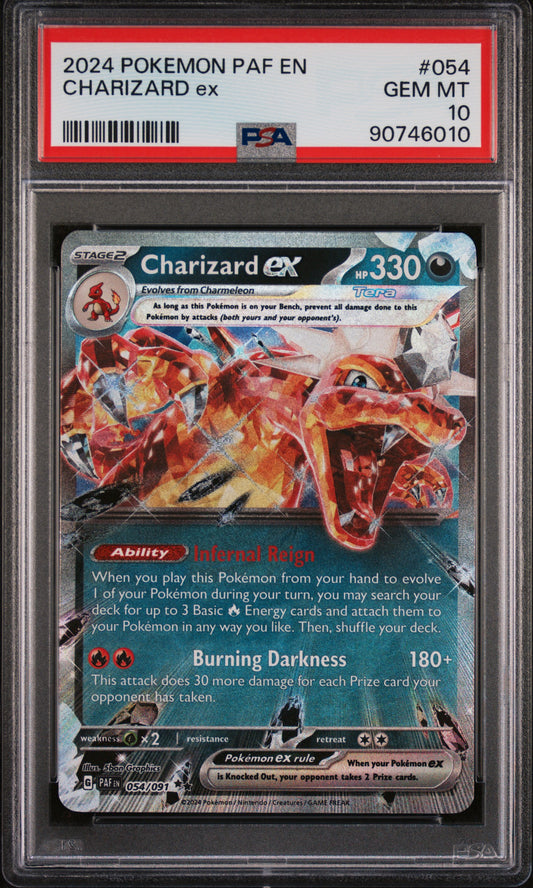 PSA 10 Charizard Ex #054 Paldean Fates
