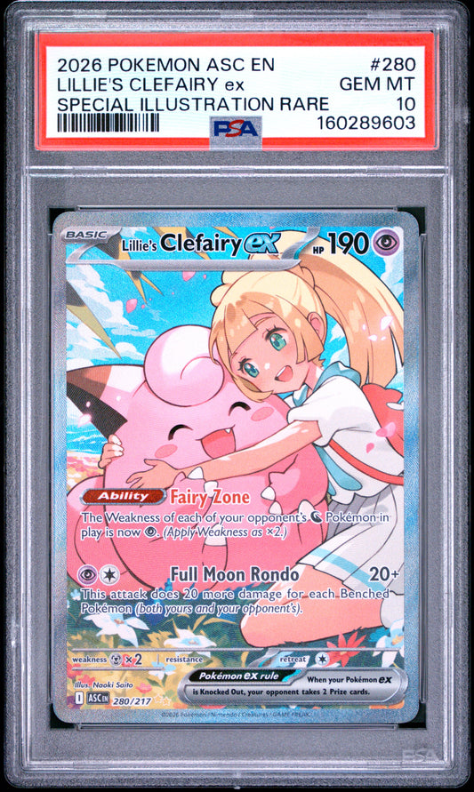 PSA 10 Lillie's Clefairy Ex #280 Ascended Heroes
