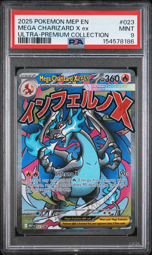 PSA 9 Mega Charizard X Ex #023 UPC Promo
