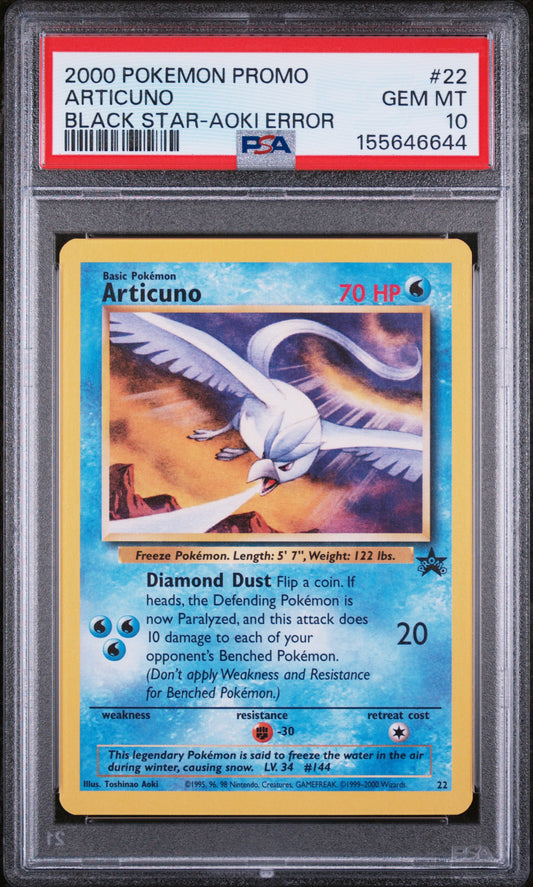 PSA 10 Articuno #22 Aoki Error 2000 Pokemon Promo